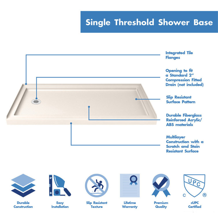 Infinity-Z 60" x 30" Frosted Glass Sliding Shower Kit with Brushed Nickel Hardware