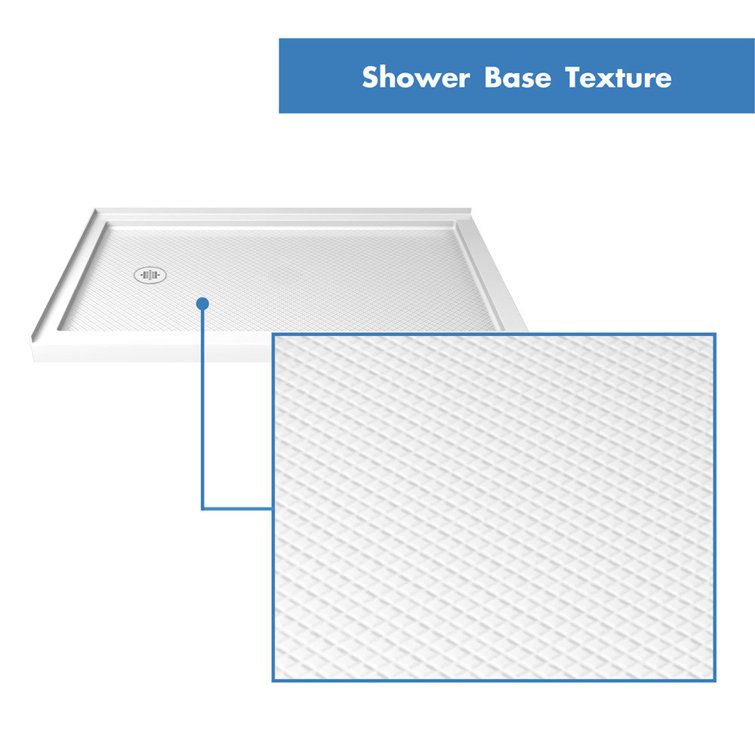 Flex 60" Chrome Semi-Frameless Rectangular Shower Enclosure with Clear Glass