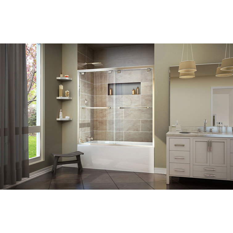 Encore 60'' Clear Tempered Glass Frameless Sliding Tub Door