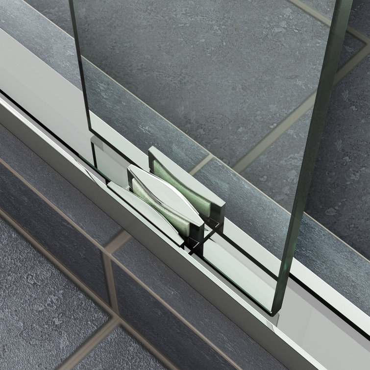 Cavalier 60" Polished Stainless Steel Frameless Sliding Shower Door