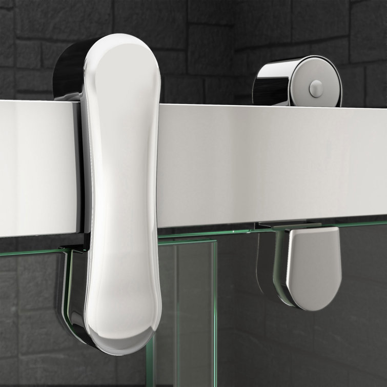 Cavalier 60" Polished Stainless Steel Frameless Sliding Shower Door