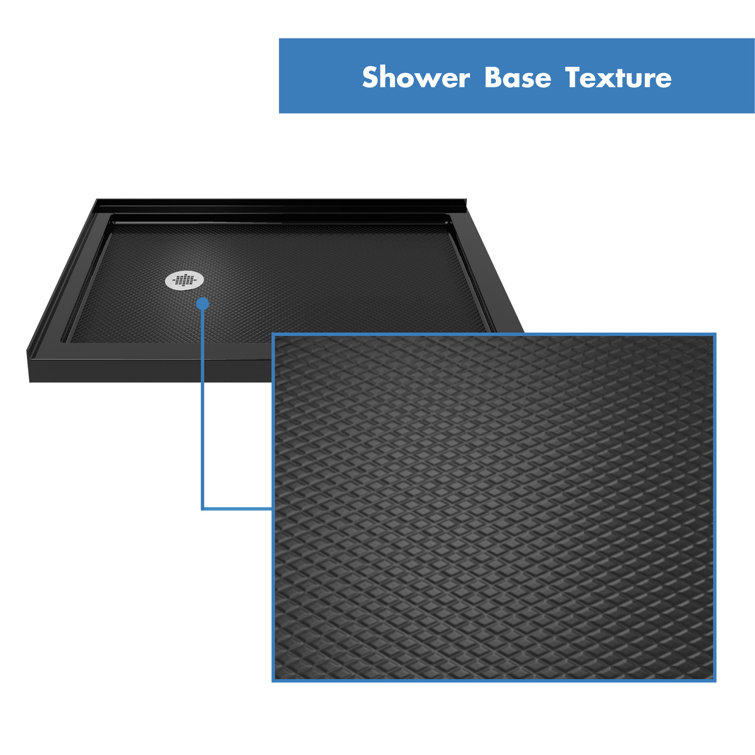 French Corner 36" Black Framed Sliding Shower Enclosure