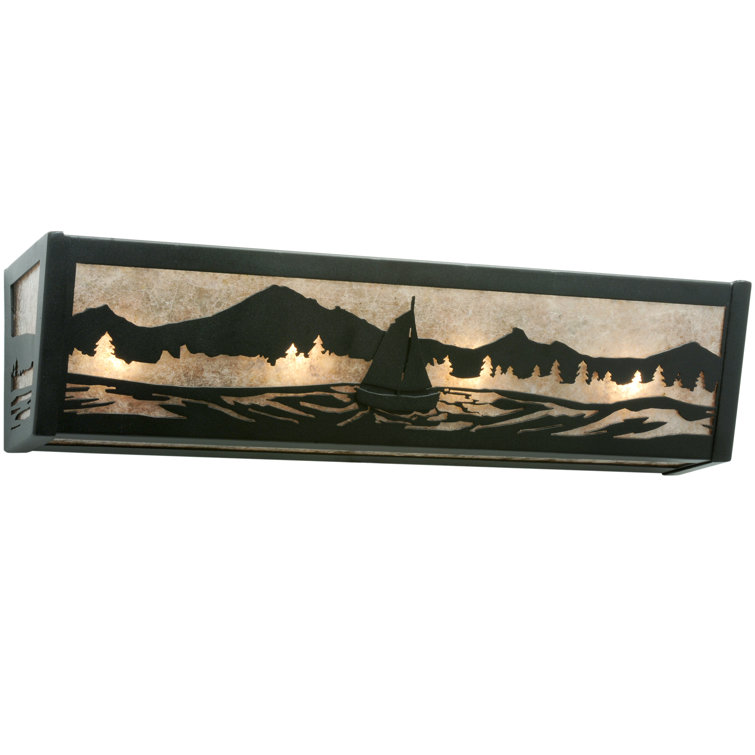 Sailboat Mountain View 4-Light Black Bronze Bath Vanity Light