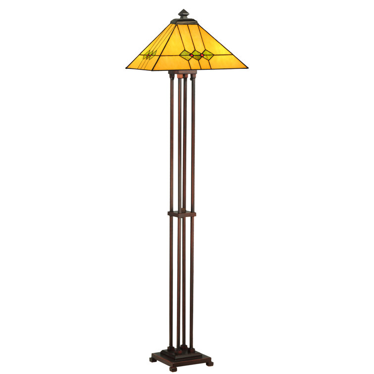 Meyda Tiffany 63" Martini Mission Style Floor Lamp in Mahogany Bronze