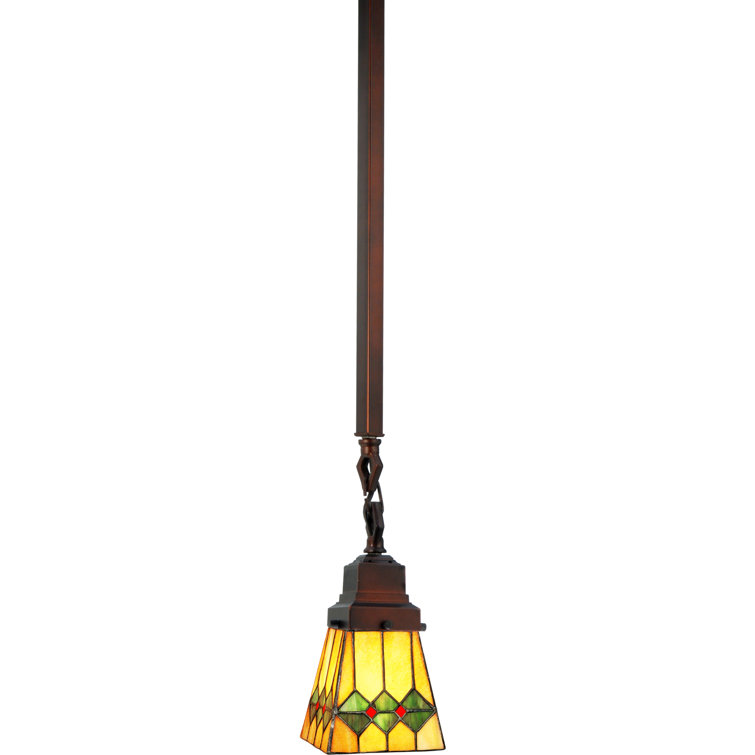 Black Glass Mini Mission Pendant Light