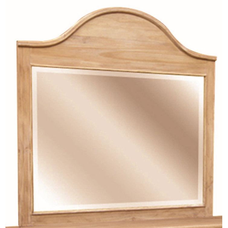 Vintage Rectangular Wood Mirror with Turned Finials