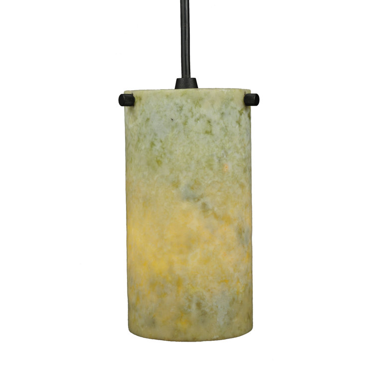 Light Green Glass Mini Pendant with Black Hardware