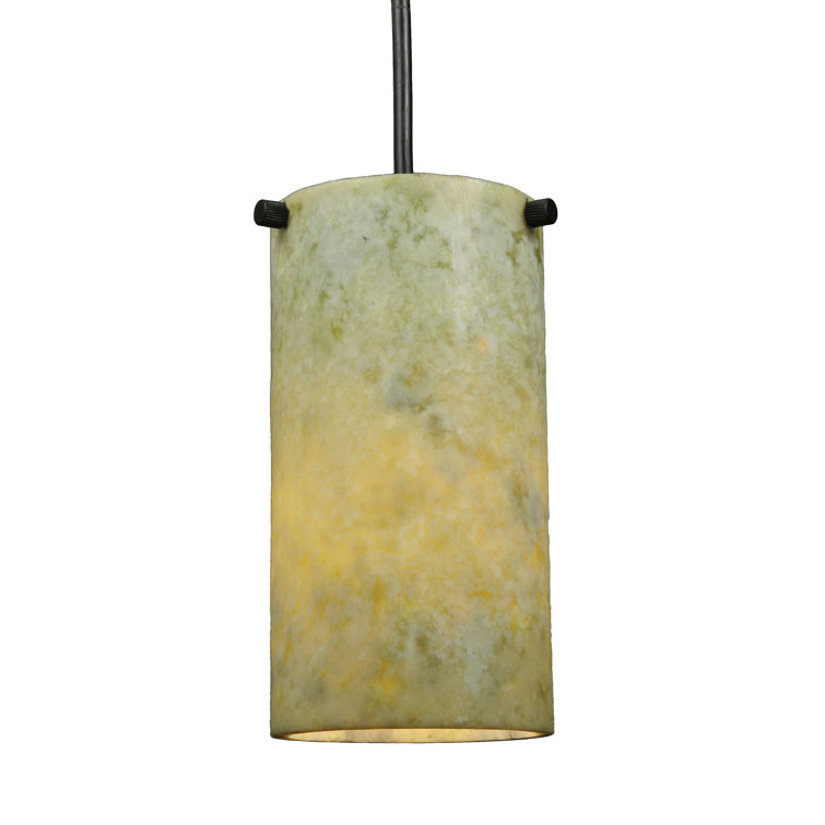 Light Green Glass Mini Pendant with Black Hardware