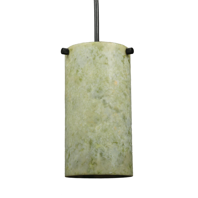 Light Green Glass Mini Pendant with Black Hardware