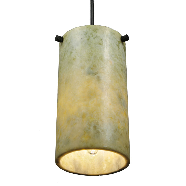 Light Green Glass Mini Pendant with Black Hardware