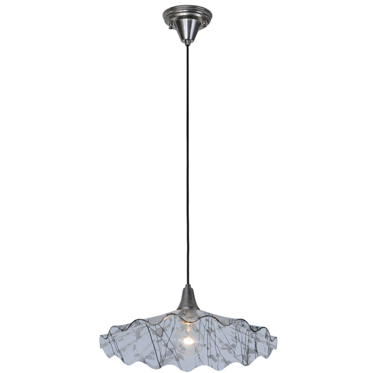 Galatia Scalloped Branches 1-Light Indoor/Outdoor Nickel Pendant