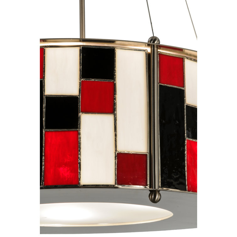 Contemporary Brushed Nickel 3-Light Chandelier with Glass Accents
