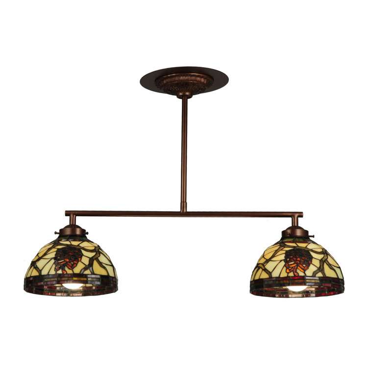 Bronze Glass 2-Light Globe Indoor/Outdoor Pendant
