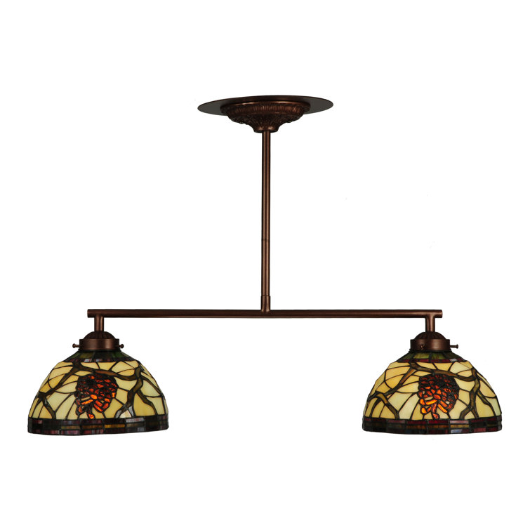 Bronze Glass 2-Light Globe Indoor/Outdoor Pendant