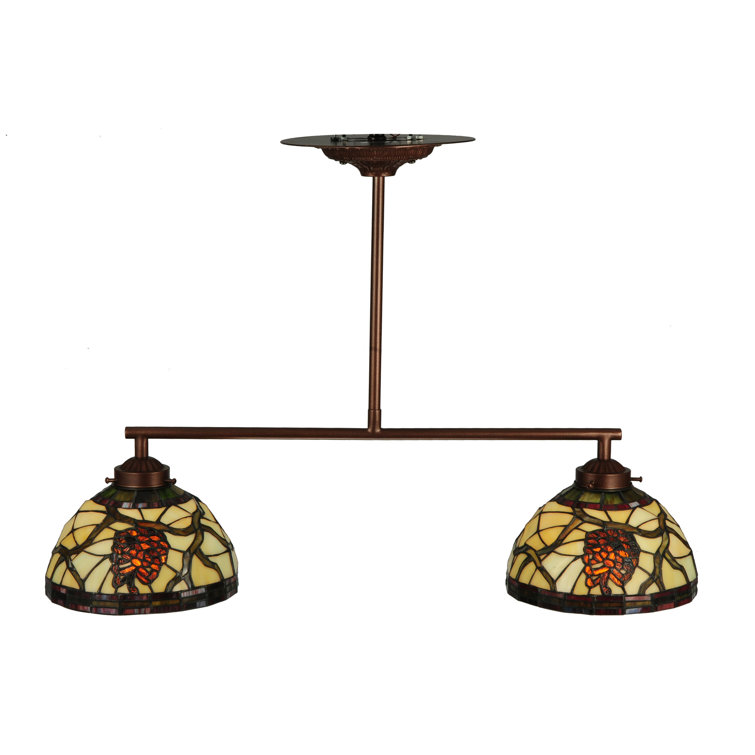 Bronze Glass 2-Light Globe Indoor/Outdoor Pendant
