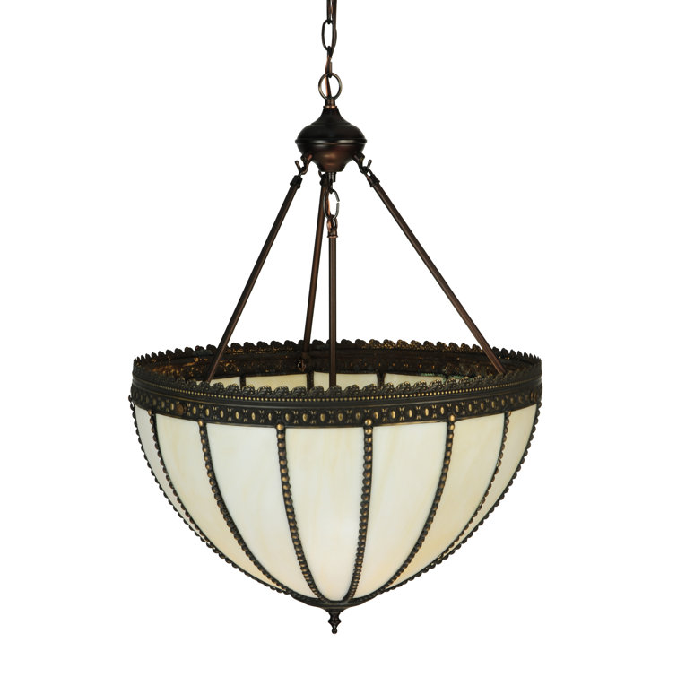 Gothic Beauty 3-Light Empire LED Chandelier in Craftsman Brown
