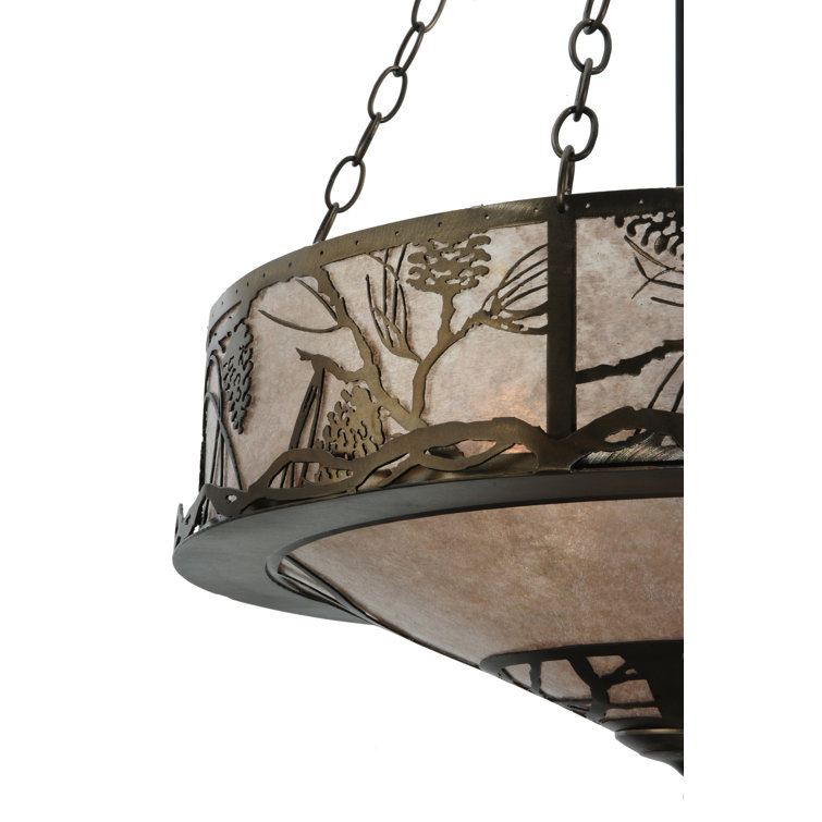 Antique Copper 4-Light Globe Pendant with Glass Shade