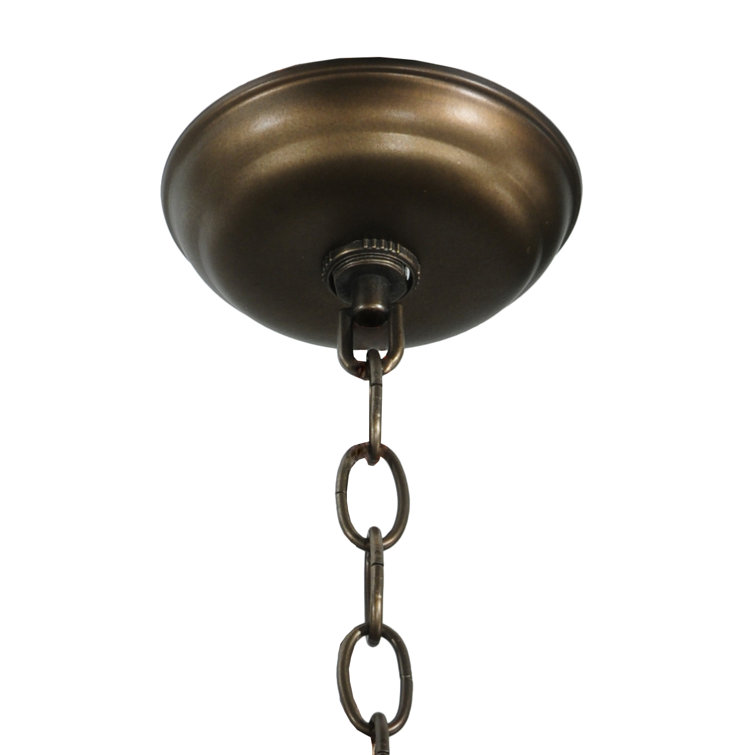 Antique Copper 4-Light Globe Pendant with Glass Shade