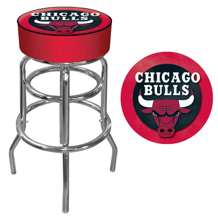 Chicago Bulls Red Metal Swivel Bar Stool