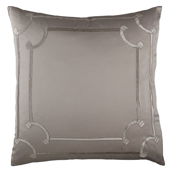Lili Alessandra Fawn Embroidered Velvet European Pillow Sham