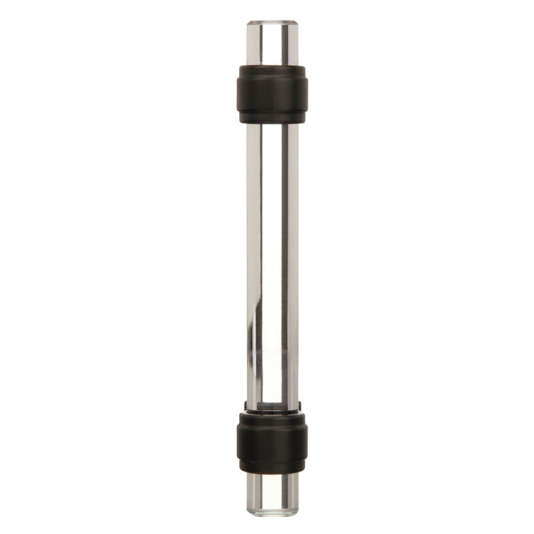 Clear and Black Bronze Glass Cabinet Pull with Mounting Hardware