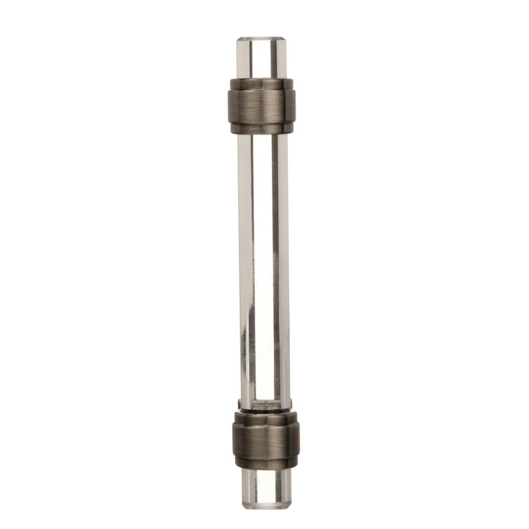 Glacio 5-1/16" Clear Glass and Gunmetal Cabinet Pull