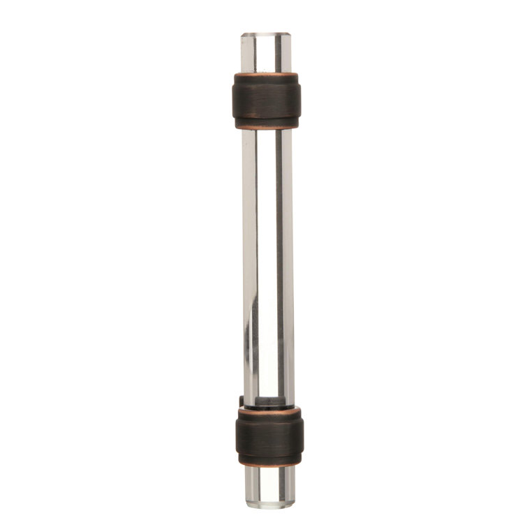 Clear and Oil-Rubbed Bronze 3-3/4" Cabinet Bar Pull