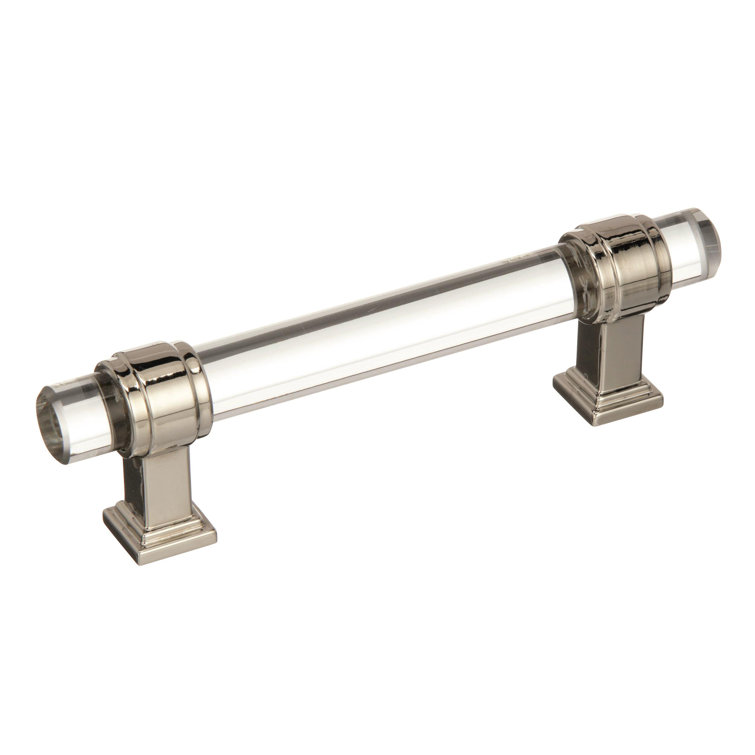 Glacio Clear and Polished Nickel 5-1/16 Inch Bar Pull
