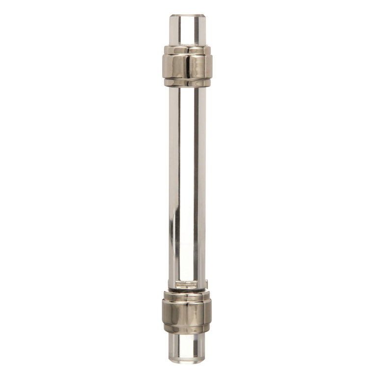 Clear and Polished Nickel 3-3/4 Inch Center-to-Center Bar Pull