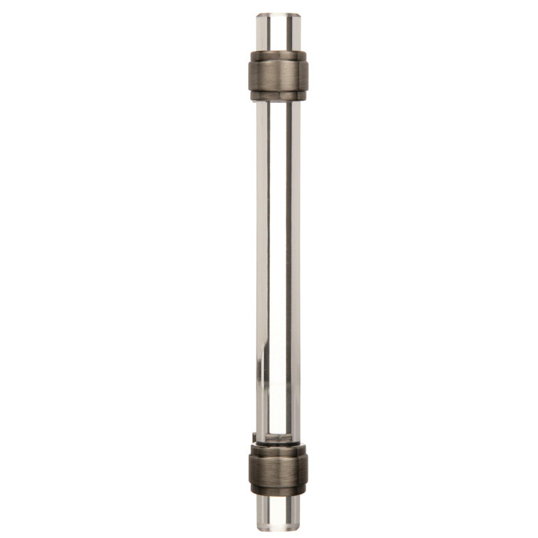 Glacio 5-1/16" Clear Glass and Gunmetal Cabinet Pull