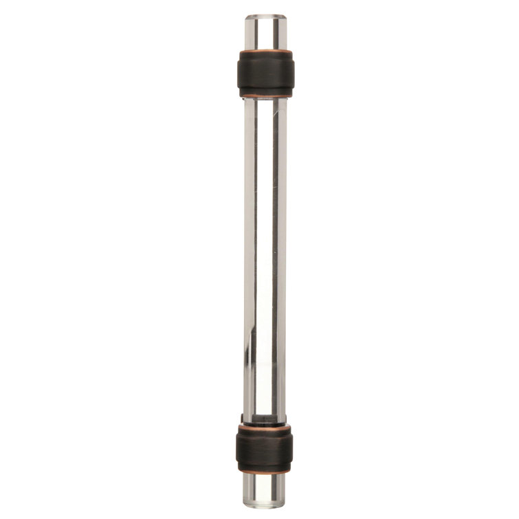 Clear and Oil-Rubbed Bronze 5-1/16" Cabinet Pull with Mounting Hardware