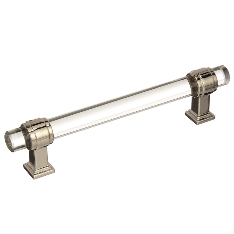 Glacio Clear and Polished Nickel 5-1/16 Inch Bar Pull