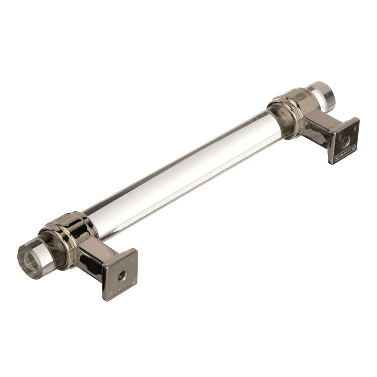 Glacio Clear and Polished Nickel 5-1/16 Inch Bar Pull