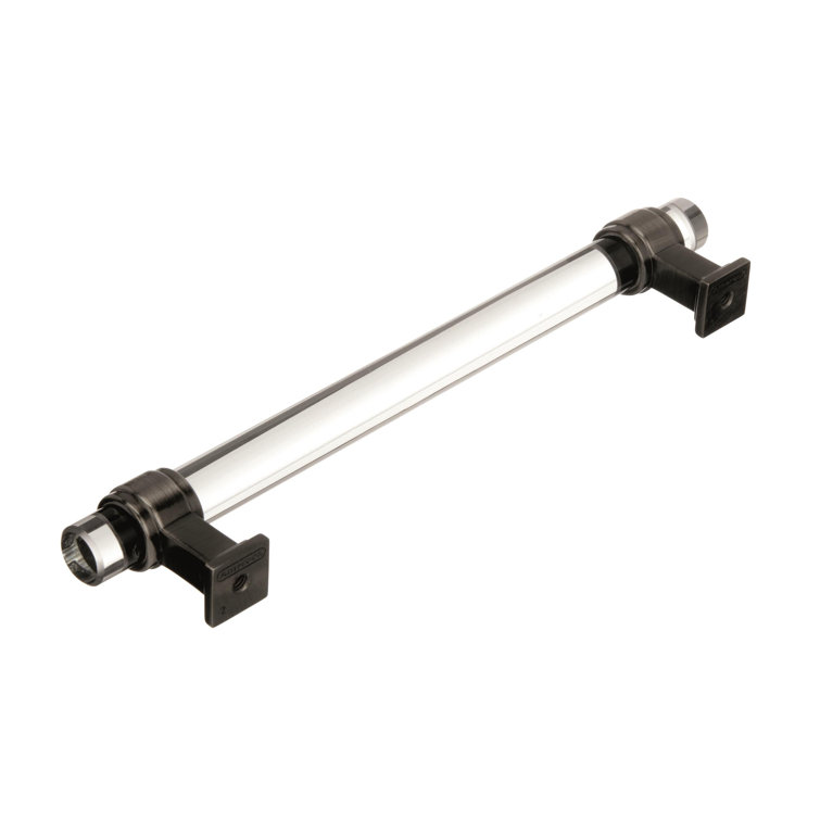 Glacio 5-1/16" Clear Glass and Gunmetal Cabinet Pull