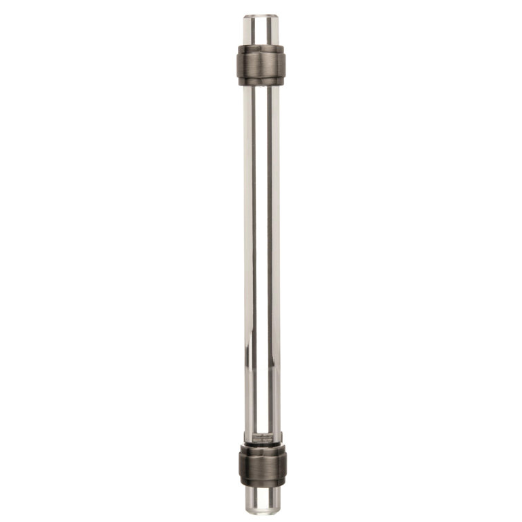 Glacio 5-1/16" Clear Glass and Gunmetal Cabinet Pull