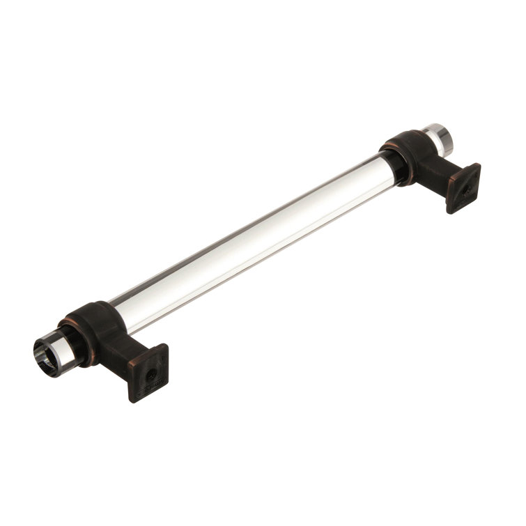 Clear and Oil-Rubbed Bronze 5-1/16" Cabinet Pull with Mounting Hardware