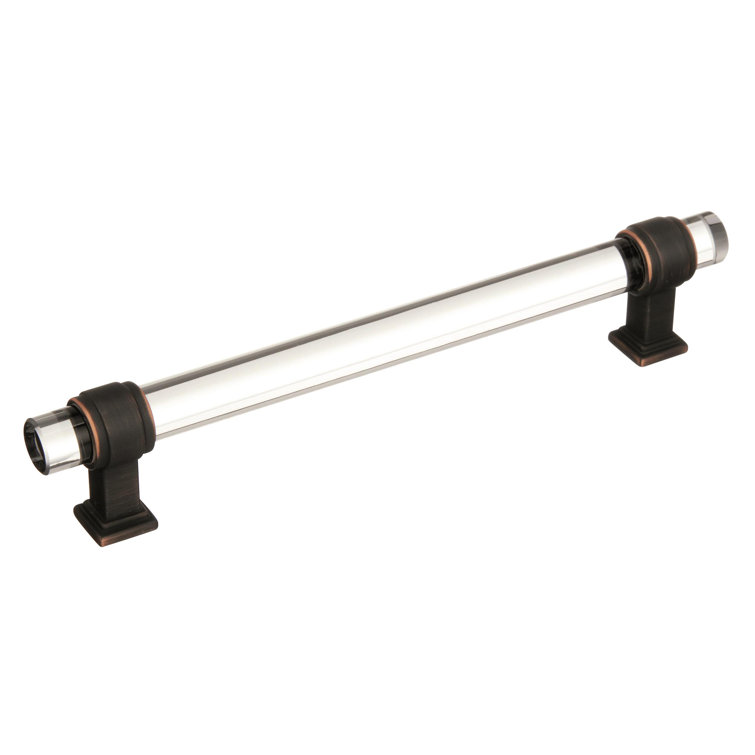 Clear and Oil-Rubbed Bronze 5-1/16" Cabinet Pull with Mounting Hardware