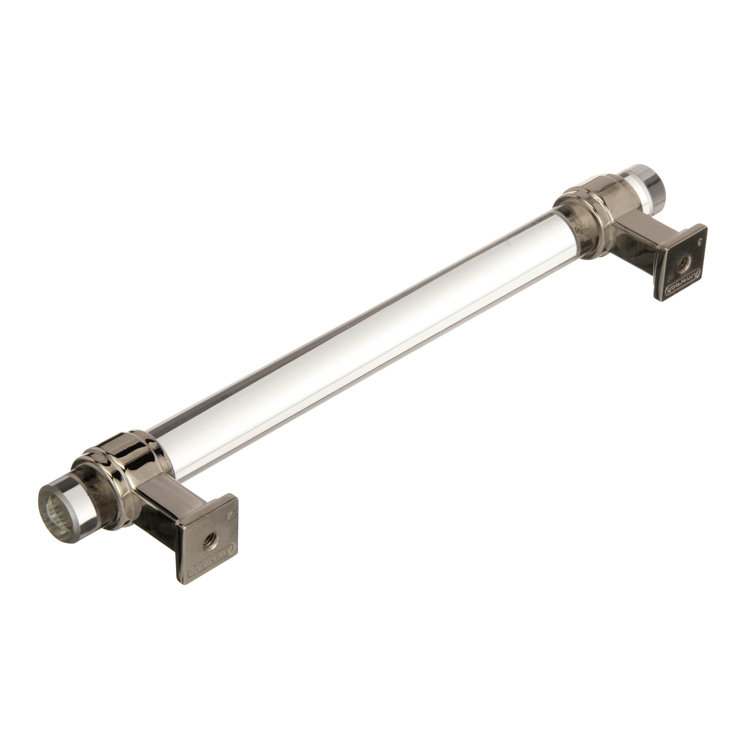 Glacio Clear and Polished Nickel 5-1/16 Inch Bar Pull