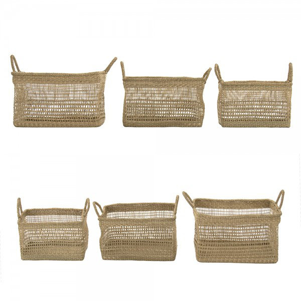Countryside Charm Rectangular Seagrass Storage Basket, Brown