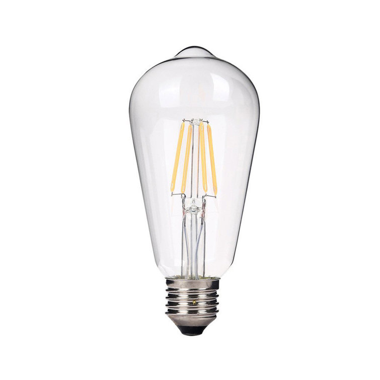 Clear Dimmable LED ST64 Bulbs with E26 Base, 4-Pack