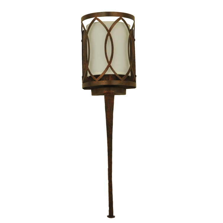 Ashville Art Deco Brown Wall Sconce with Cream Textrene Shade