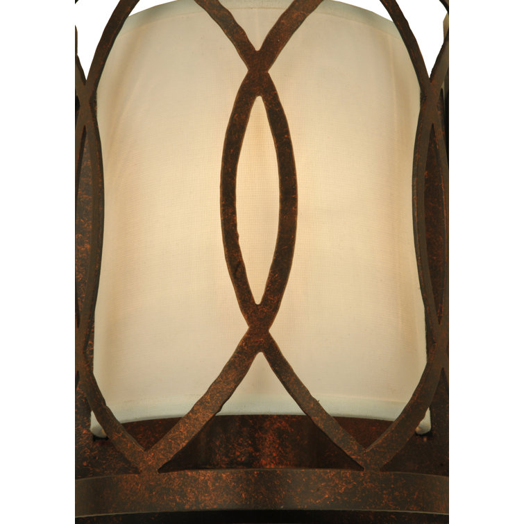 Ashville Art Deco Brown Wall Sconce with Cream Textrene Shade