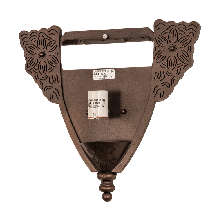 Bronze Direct Wired 1-Light Dragonfly Tiffany Sconce