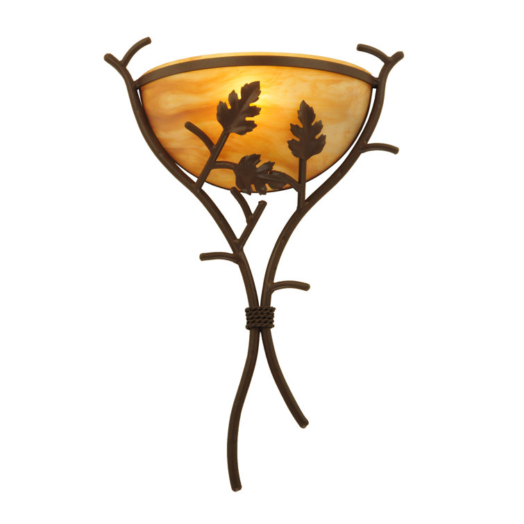 Cafe Noir Iron Oak Branch Dimmable Wall Sconce