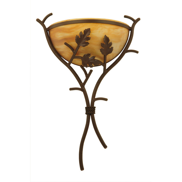 Cafe Noir Iron Oak Branch Dimmable Wall Sconce