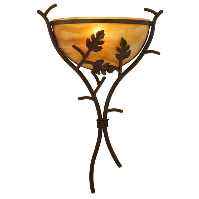 Cafe Noir Iron Oak Branch Dimmable Wall Sconce