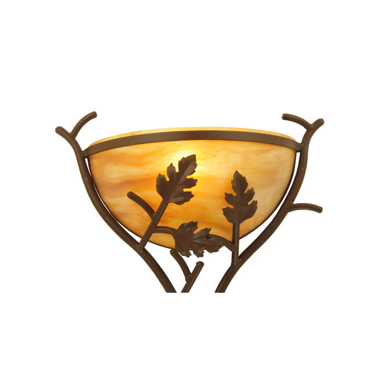 Cafe Noir Iron Oak Branch Dimmable Wall Sconce