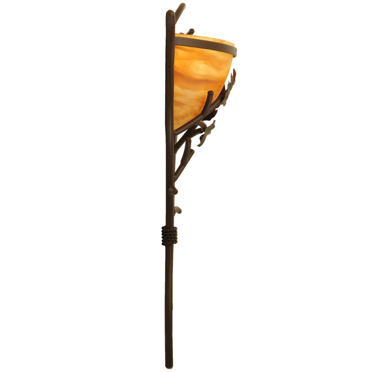 Cafe Noir Iron Oak Branch Dimmable Wall Sconce