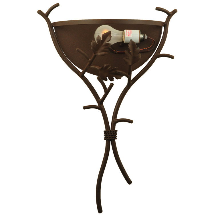 Cafe Noir Iron Oak Branch Dimmable Wall Sconce