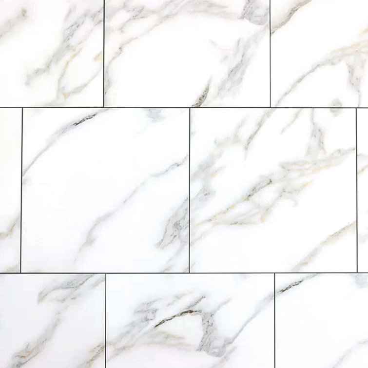 Nature 8" x 8" Calacatta Gold White Marble Look Wall Tile